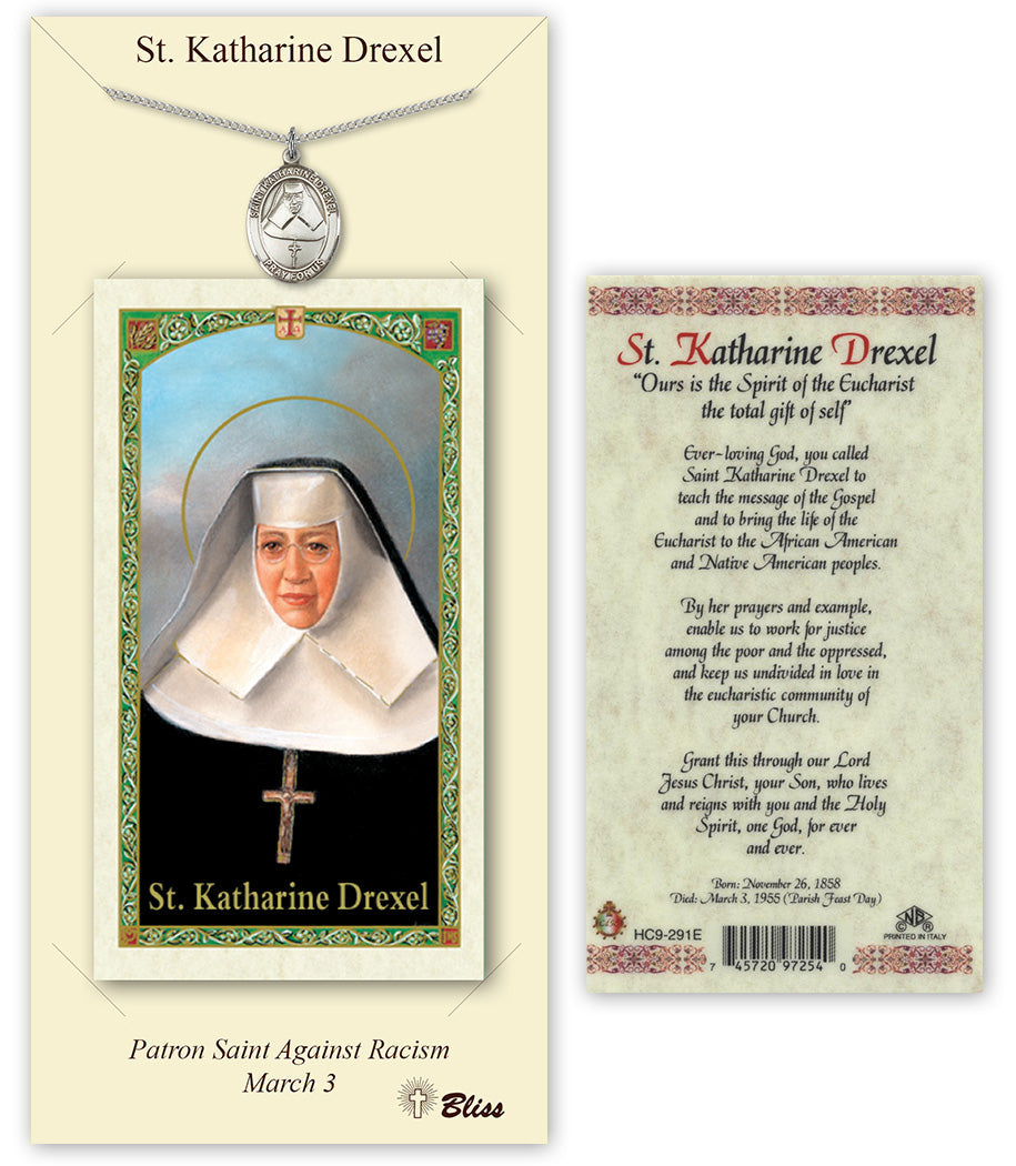 Bliss St Katharine Drexel Medal and Prayer Holy Card Gift Set