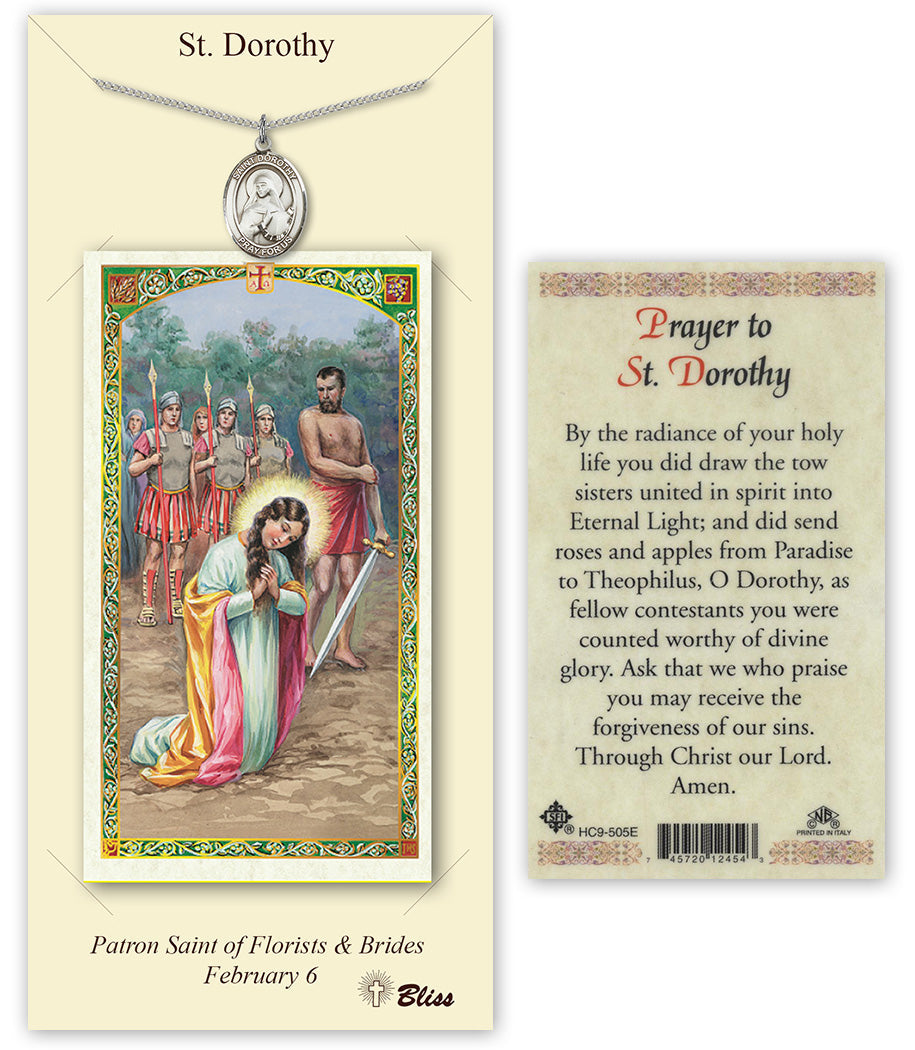 Bliss St Dorothy Medal and Prayer Holy Card Gift Set