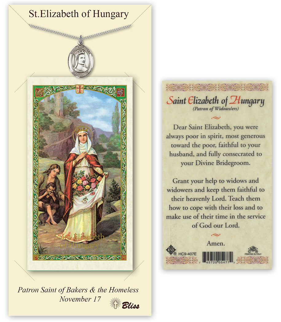 Bliss St Elizabeth of Hungary Medal and Prayer Holy Card Gift Set