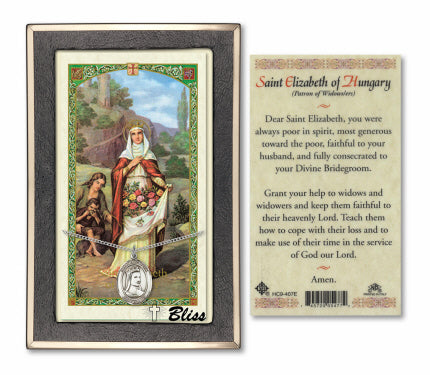 Bliss St Elizabeth of Hungary Medal and Prayer Holy Card Gift Set