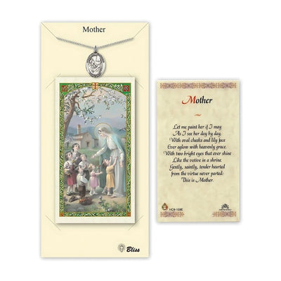 St. Mary Magdalene Pewter Medal 3/4-inch and Mother Prayer Holy Card Gift Set, Bliss Manufacturing