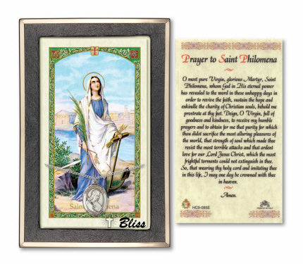 Bliss St Philomena Medal and Prayer Holy Card Gift Set