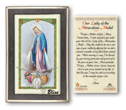 Bliss Miraculous Medal and Prayer Holy Card Gift Set