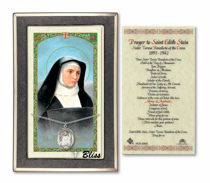 Bliss St Edith Stein Medal and Prayer Holy Card Gift Set