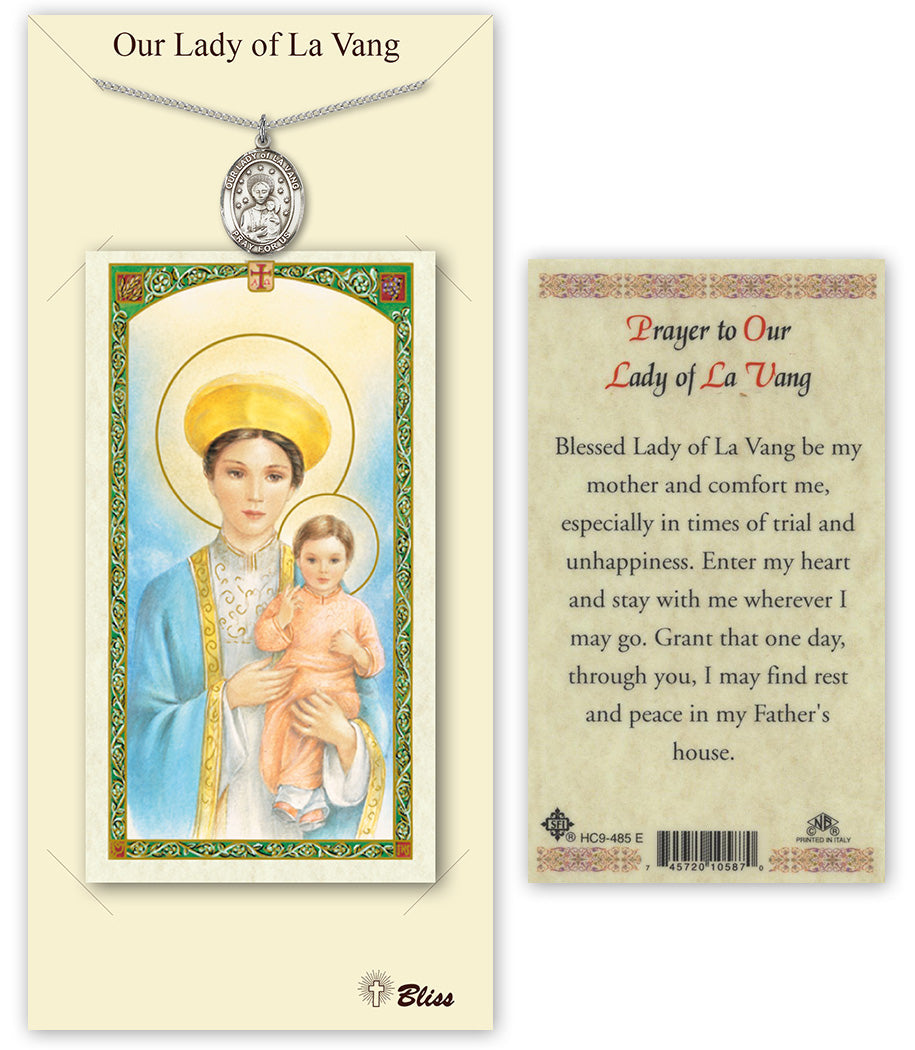 Bliss Our Lady of la Vang Medal and Prayer Holy Card Gift Set