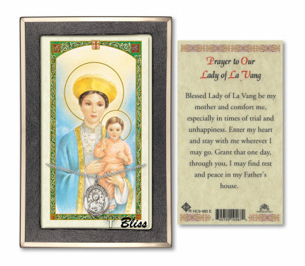 Bliss Our Lady of la Vang Medal and Prayer Holy Card Gift Set