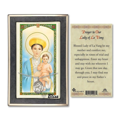 Our Lady of La Vang Sterling Silver Medal 3/4-inch and Prayer Holy Card Gift Set, Bliss Manufacturing