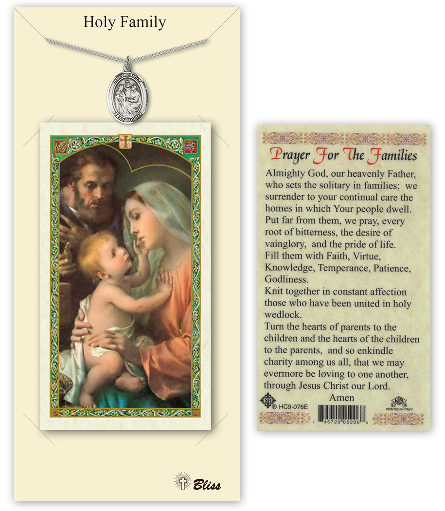 Bliss Holy Family Medal and Prayer Holy Card Gift Set