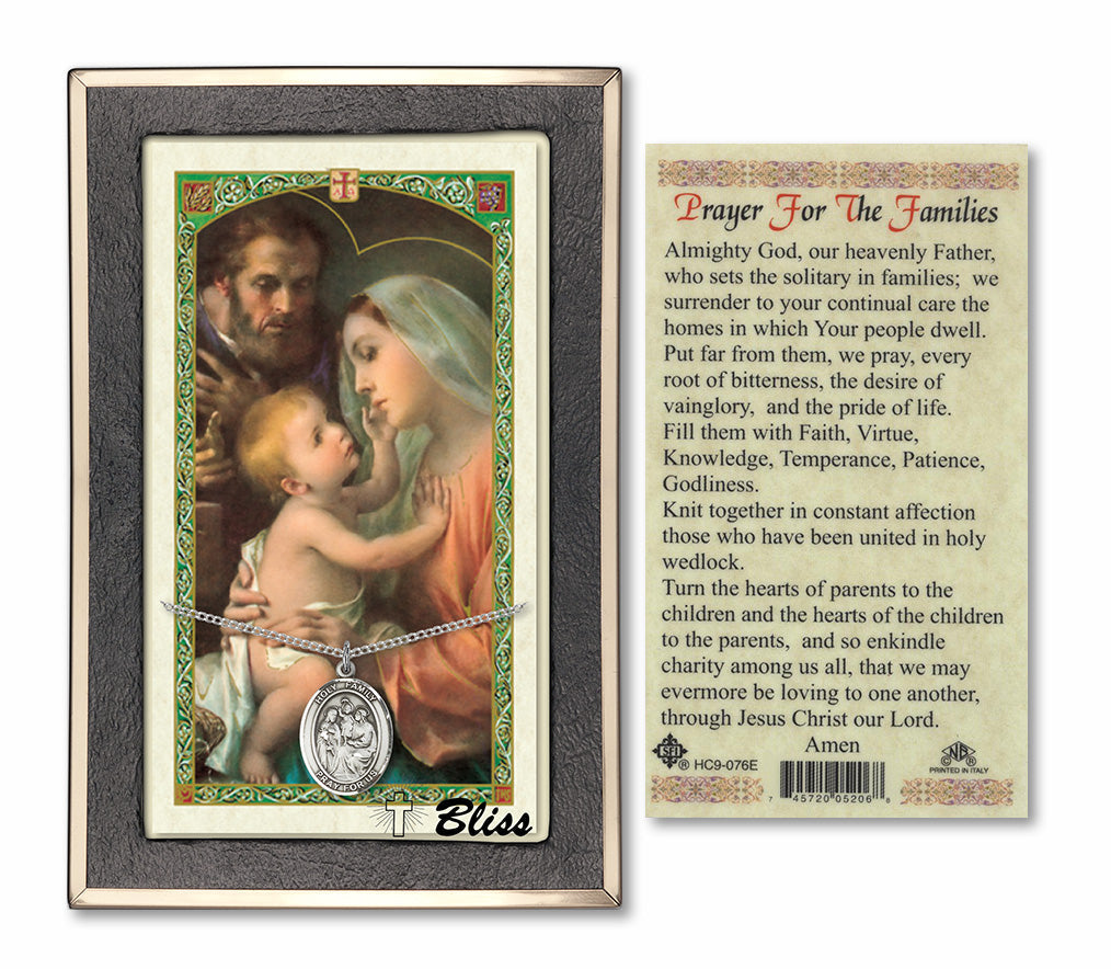 Bliss Holy Family Medal and Prayer Holy Card Gift Set