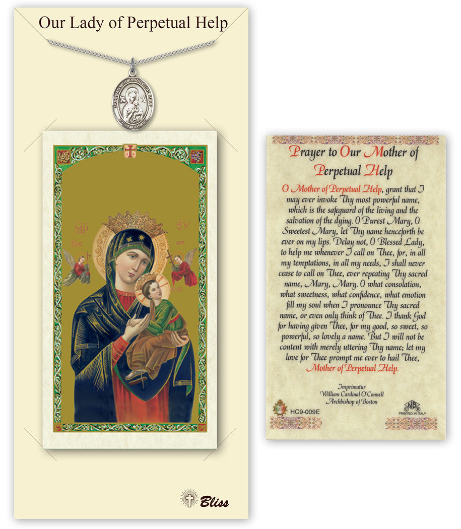 Bliss Our Lady of Perpetual Help Medal and Prayer Holy Card Gift Set