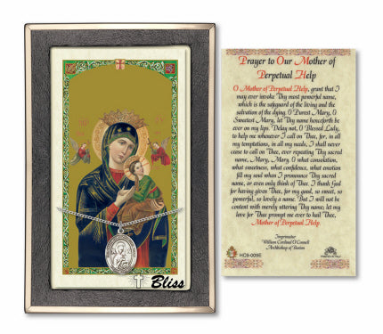 Bliss Our Lady of Perpetual Help Medal and Prayer Holy Card Gift Set