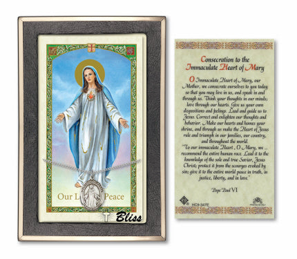 Bliss Our Lady of Peace Medal and Prayer Holy Card Gift Set