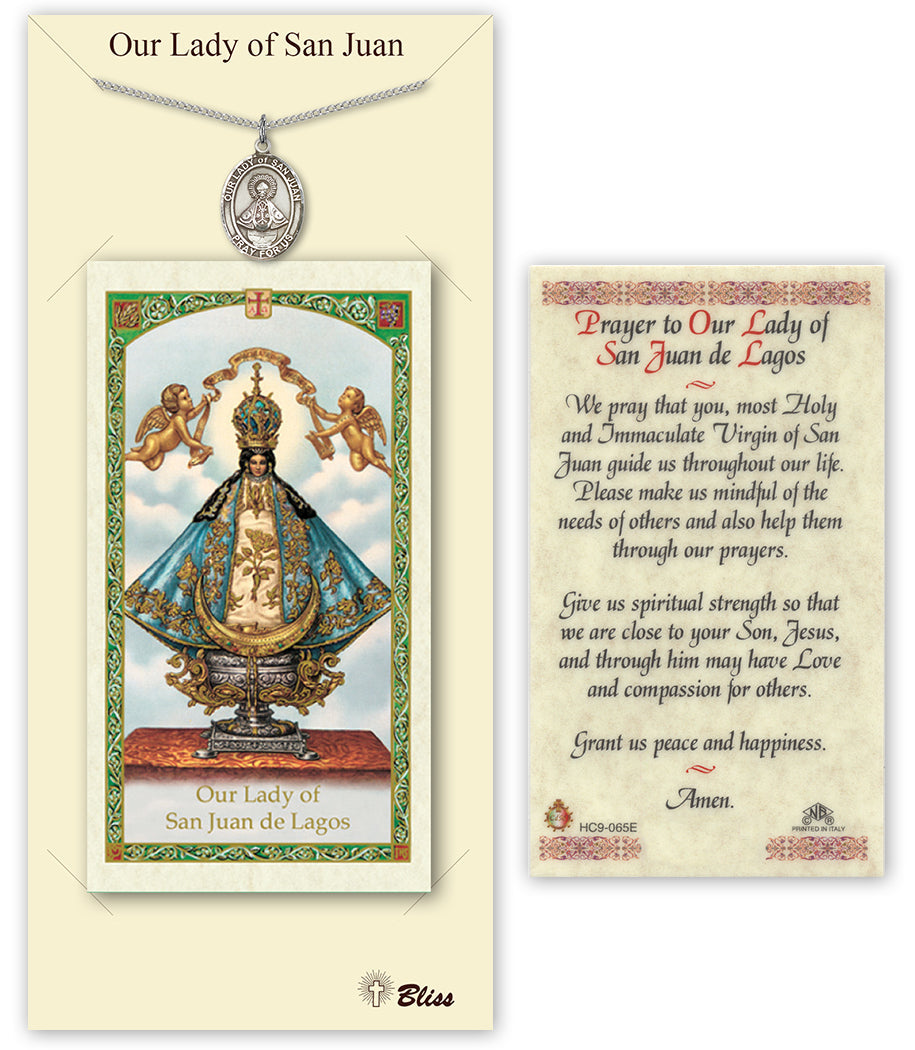 Bliss Our Lady of San Juan Medal and Prayer Holy Card Gift Set