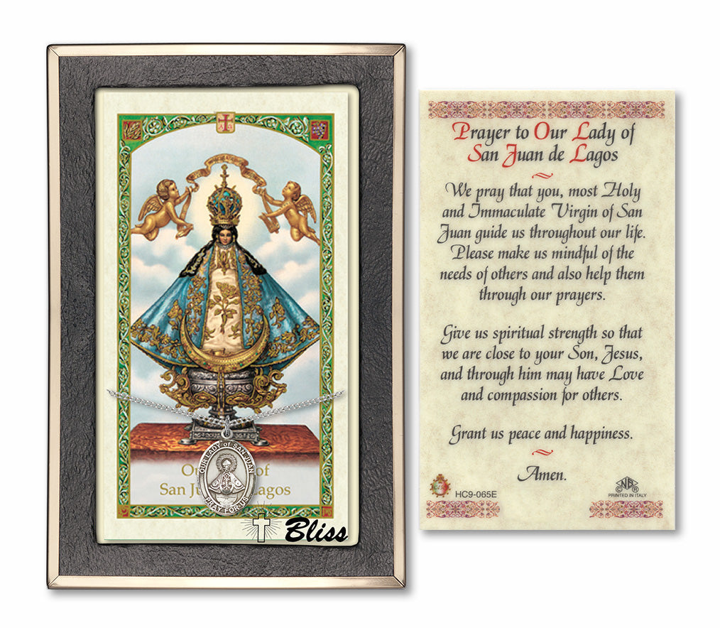 Bliss Our Lady of San Juan Medal and Prayer Holy Card Gift Set