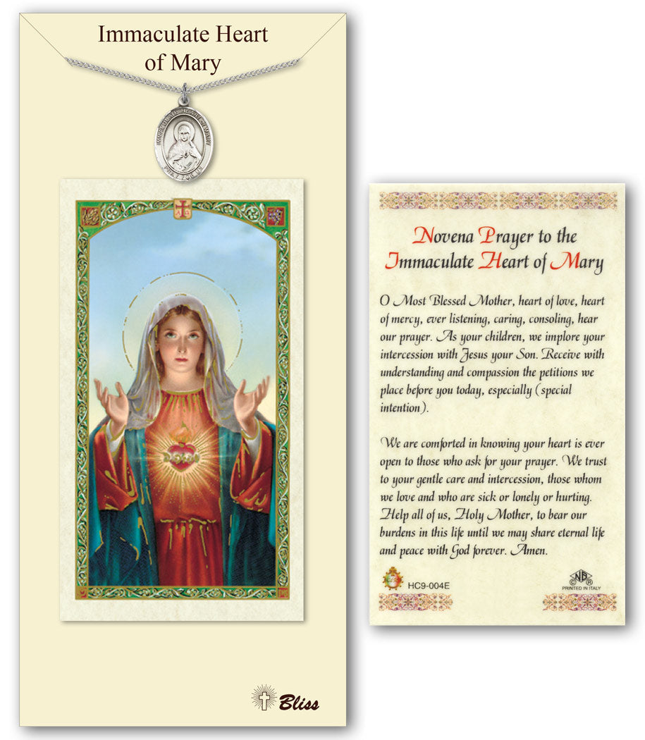 Bliss Immaculate Heart of Mary Medal and Prayer Holy Card Gift Set