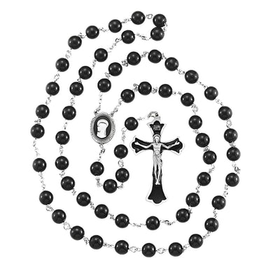 Madonna Onyx New England Enameled Pewter Rosary (view 2), HMH Religious