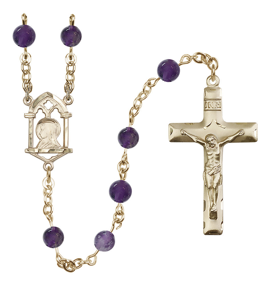 Bliss Madonna and Sacred Heart Gold-filled Amethyst Rosary