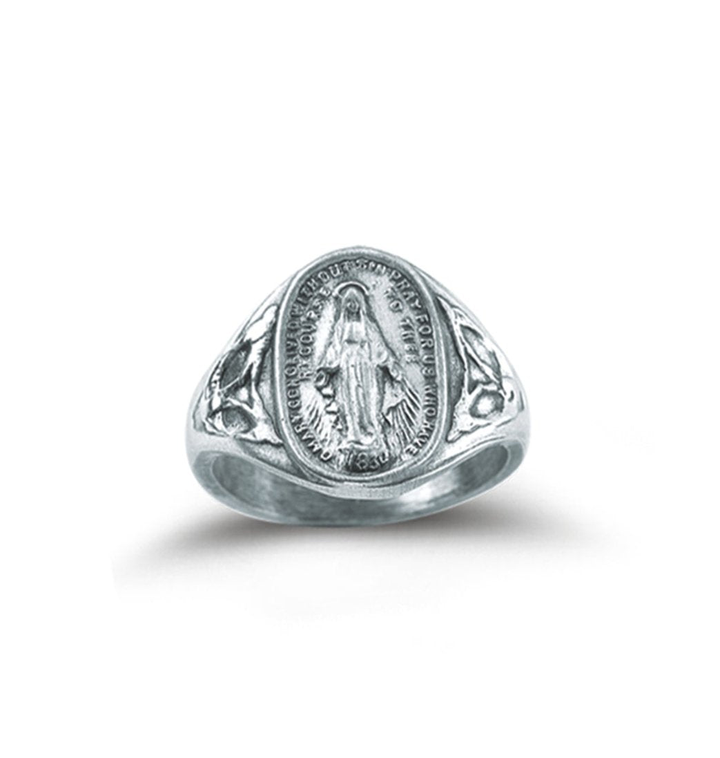 HMH Catholic Miraculous Medal Sterling Silver Ring