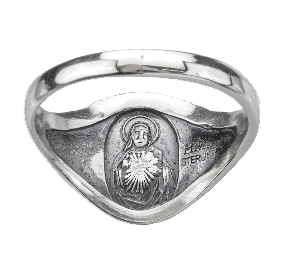 Back of Our Lady of Perpetual Help Sterling Silver Ring