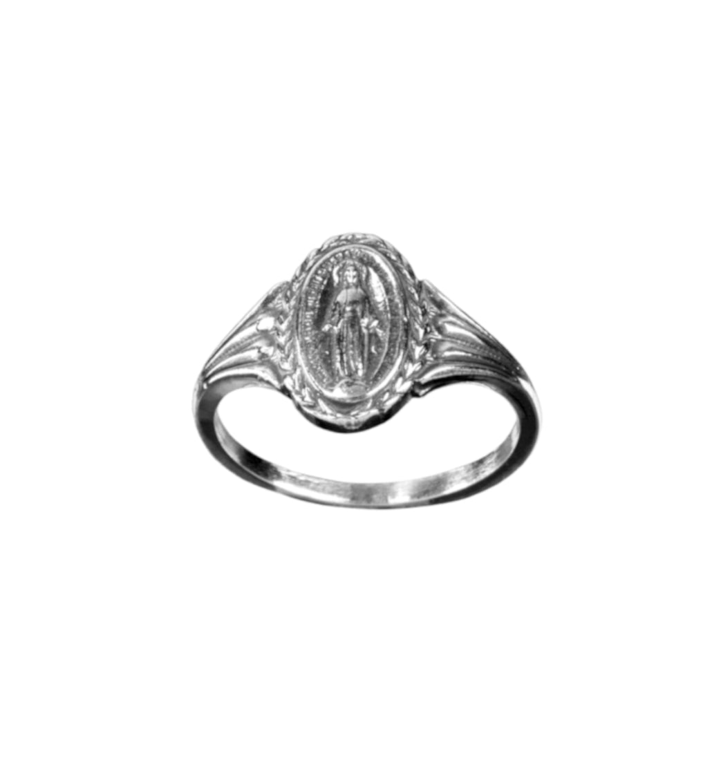 Miraculous Medal Sterling Silver Ring