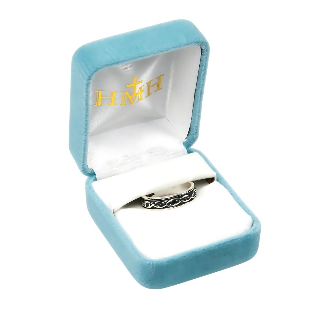 HMH Crown of Thorns Sterling Silver Ring with Thorn Design in Gift Box