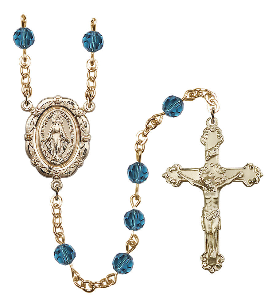 Bliss 6mm Crystal Gold-Plated Rosary w/Gold-filled Center/Crucifix