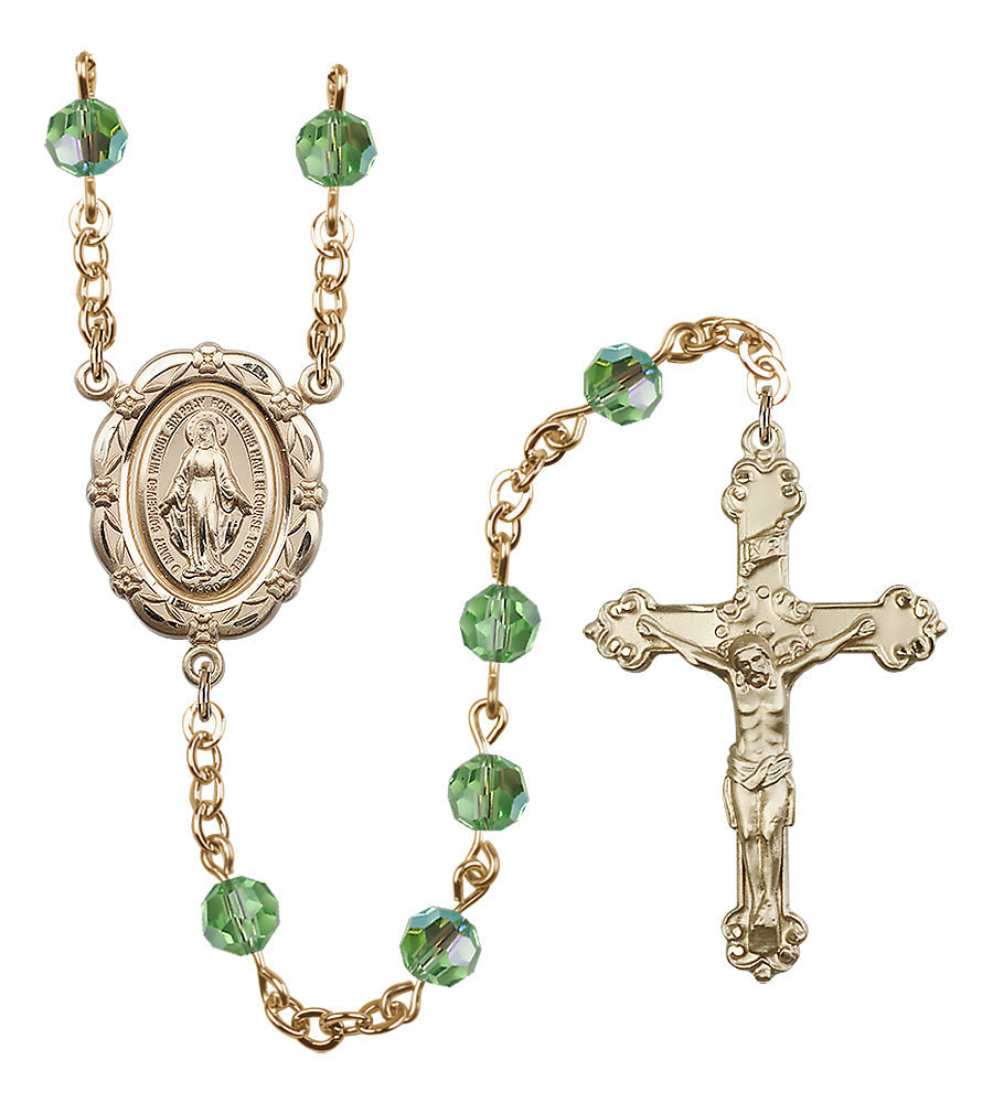 Bliss 6mm Crystal Gold-Plated Rosary w/Gold-filled Center/Crucifix