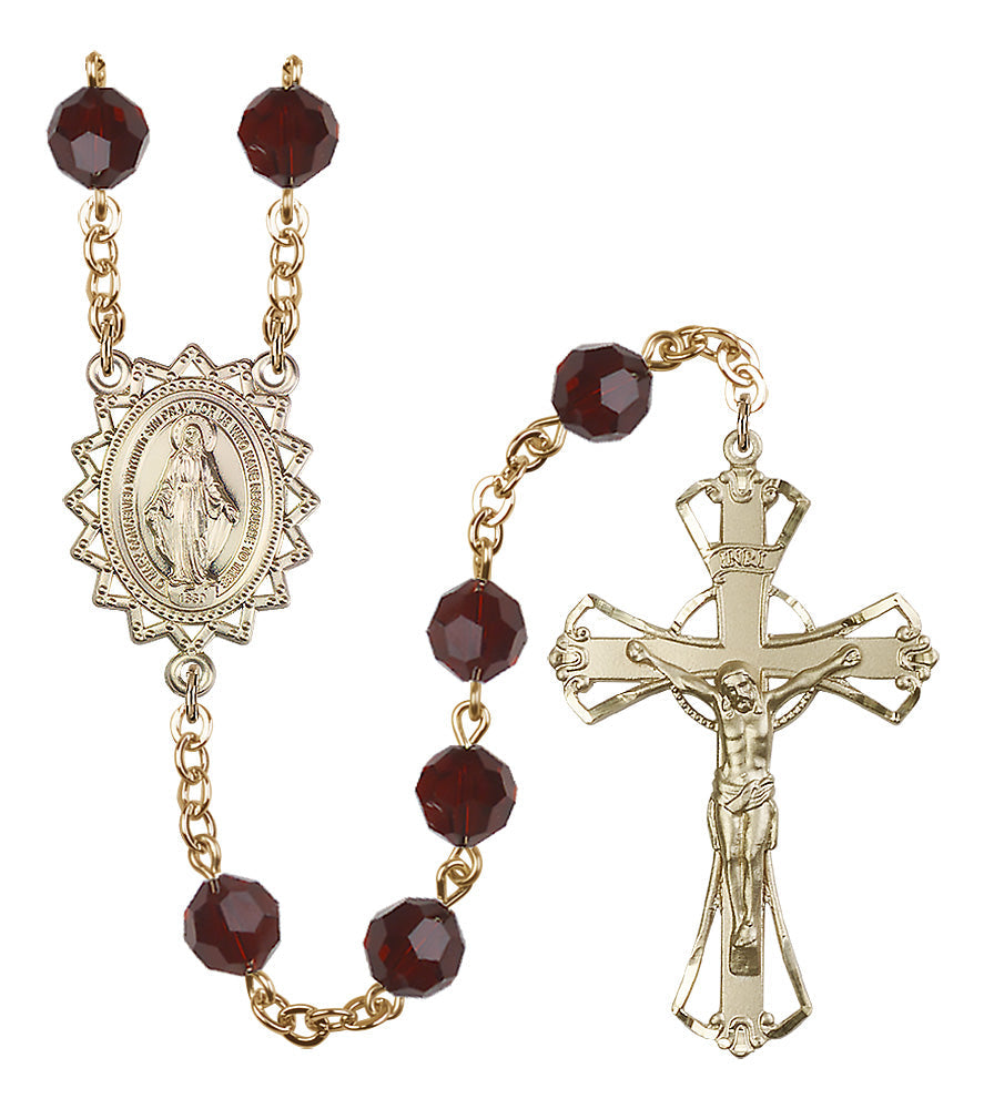 Bliss Bliss 8mm Crystal Plated Rosary w/Gold-filled Center/Crucifix