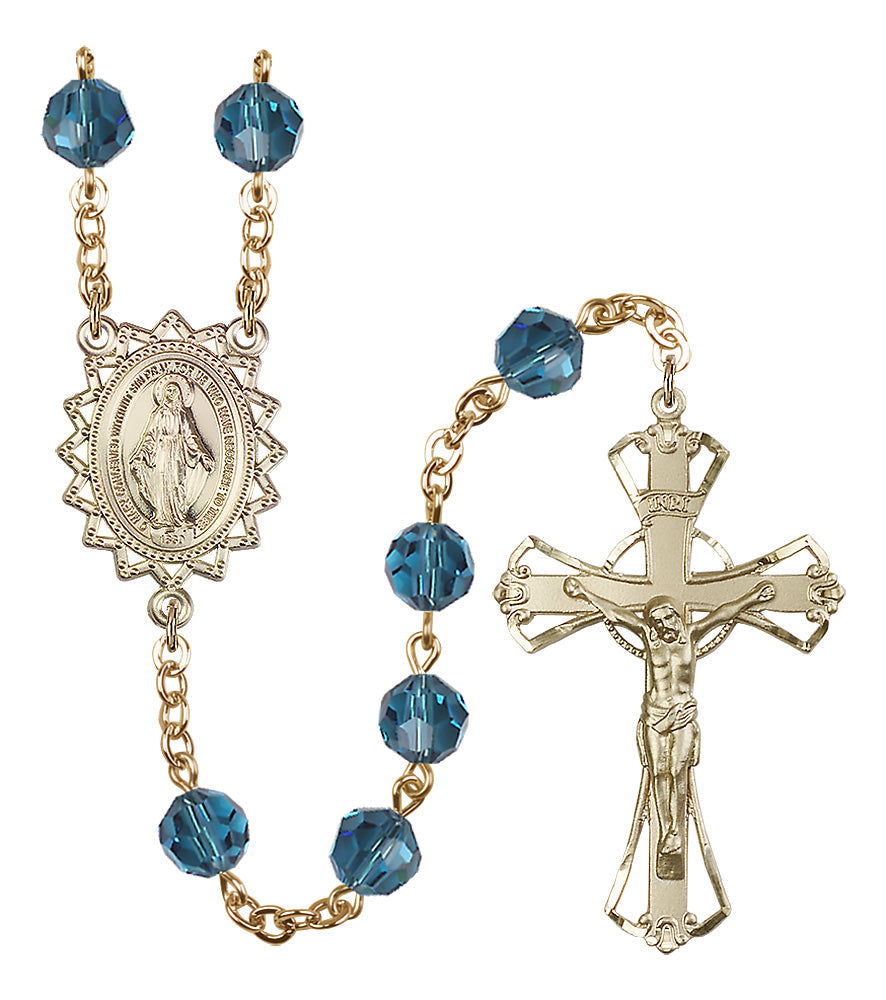 Bliss Bliss 8mm Crystal Plated Rosary w/Gold-filled Center/Crucifix