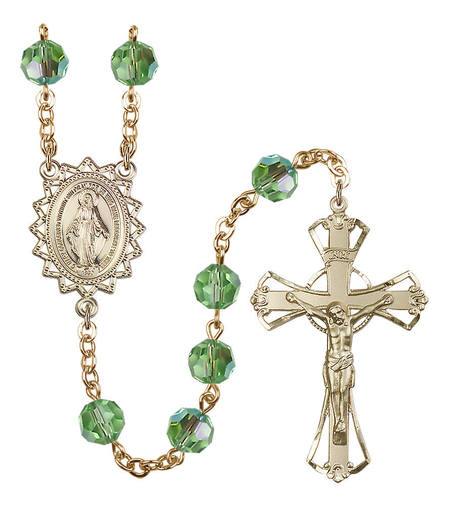 Bliss Bliss 8mm Crystal Plated Rosary w/Gold-filled Center/Crucifix