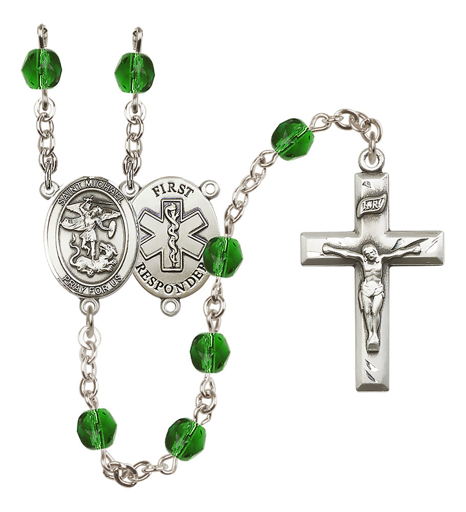 Bliss First Responder Fire Polished Birthstone Rosary