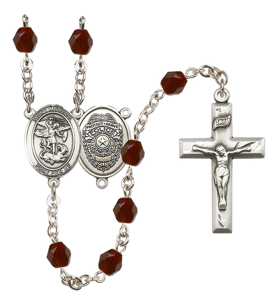 Bliss Police Officers Fire Polished Birthstone Rosary