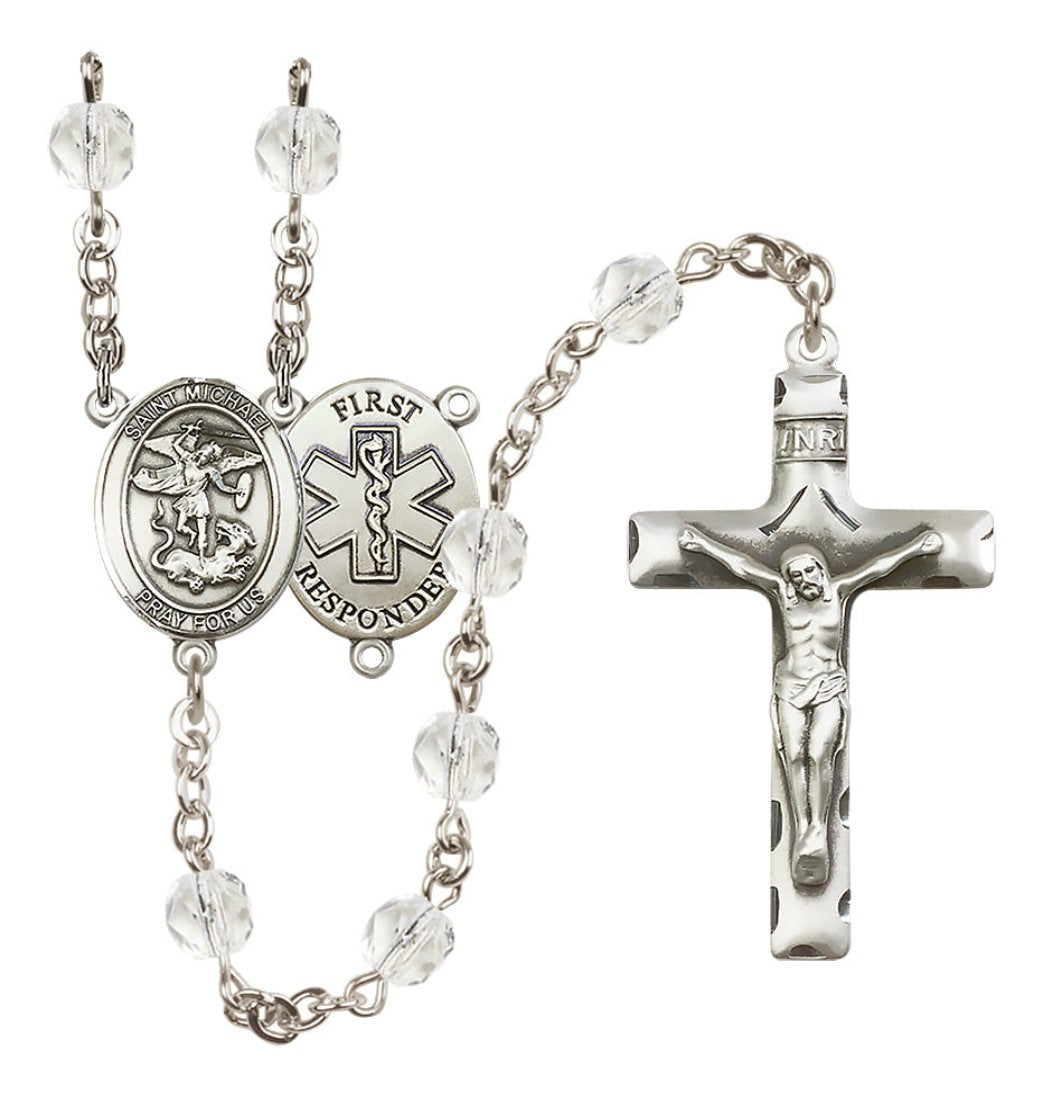 Bliss Manufacturing 1st Responder St Michael Birthstone Crystal Rosary