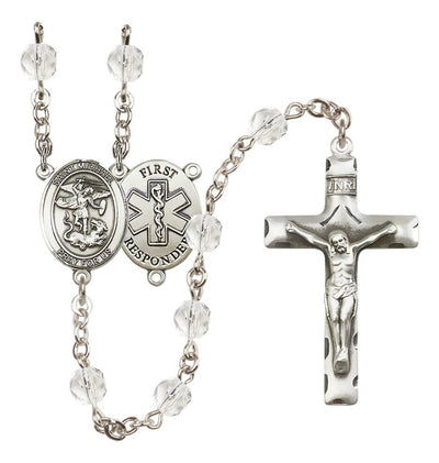 1st Responder St Michael Birthstone Crystal Rosary, Bliss Manufacturing