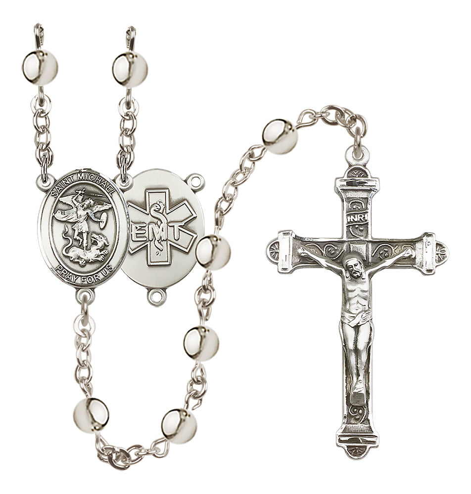 Bliss EMT St Michael 6mm Silver-Plated Catholic Prayer Rosary