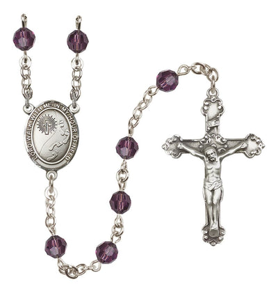 Amethyst Footprints In The Sands Sterling Silver Austrian Crystal Rosary, Bliss Manufacturing