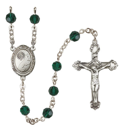 Emerald Footprints In The Sands Sterling Silver Austrian Crystal Rosary, Bliss Manufacturing