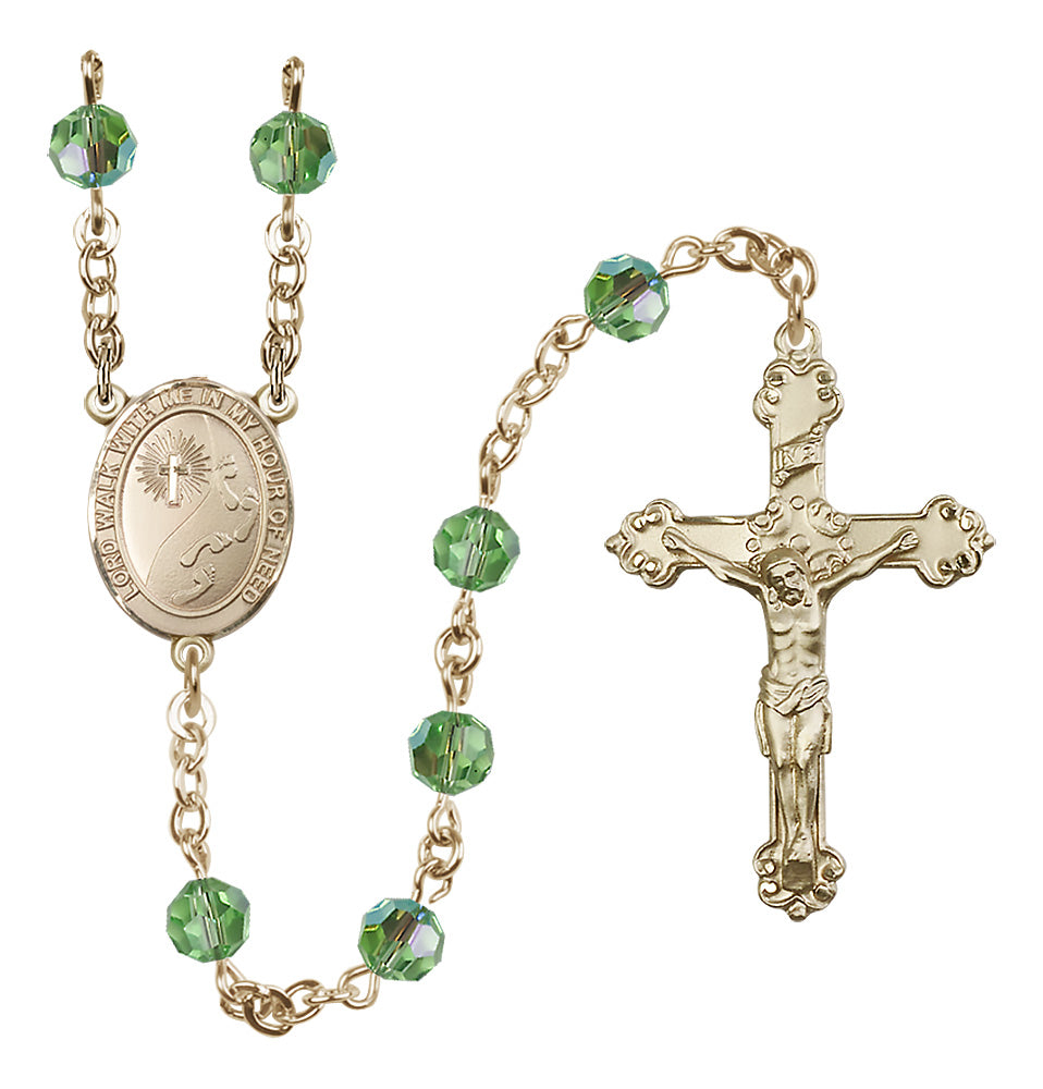 Bliss Footprints Gold-filled Austrian Crystal Rosary