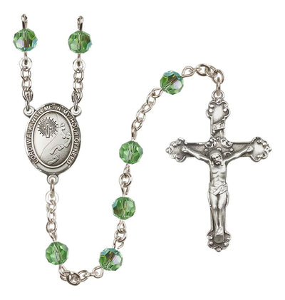 Peridot Footprints In The Sands Sterling Silver Austrian Crystal Rosary, Bliss Manufacturing