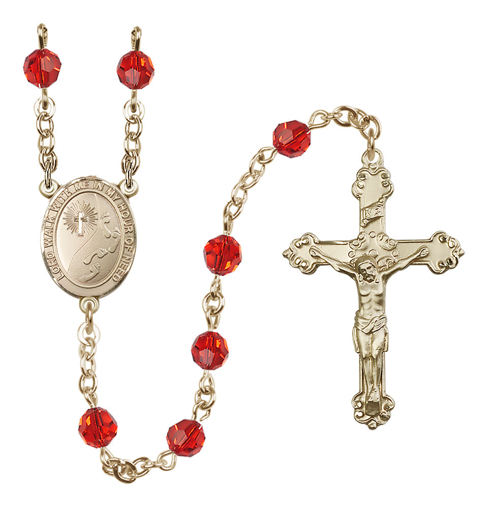 Bliss Footprints Gold-filled Austrian Crystal Rosary