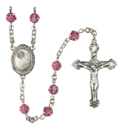 Rose Footprints In The Sands Sterling Silver Austrian Crystal Rosary, Bliss Manufacturing