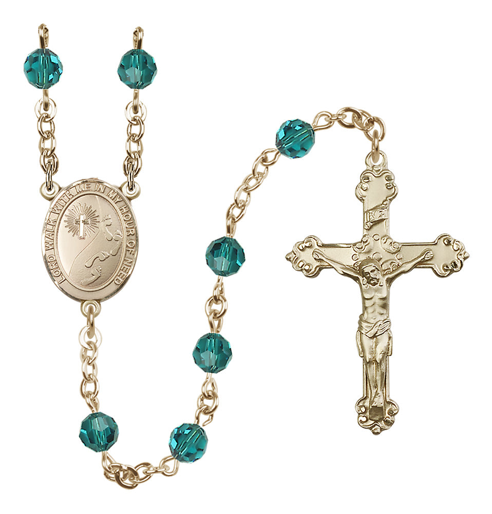 Bliss Footprints Gold-filled Austrian Crystal Rosary