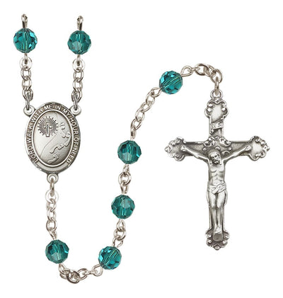 Zircon Footprints In The Sands Sterling Silver Austrian Crystal Rosary, Bliss Manufacturing