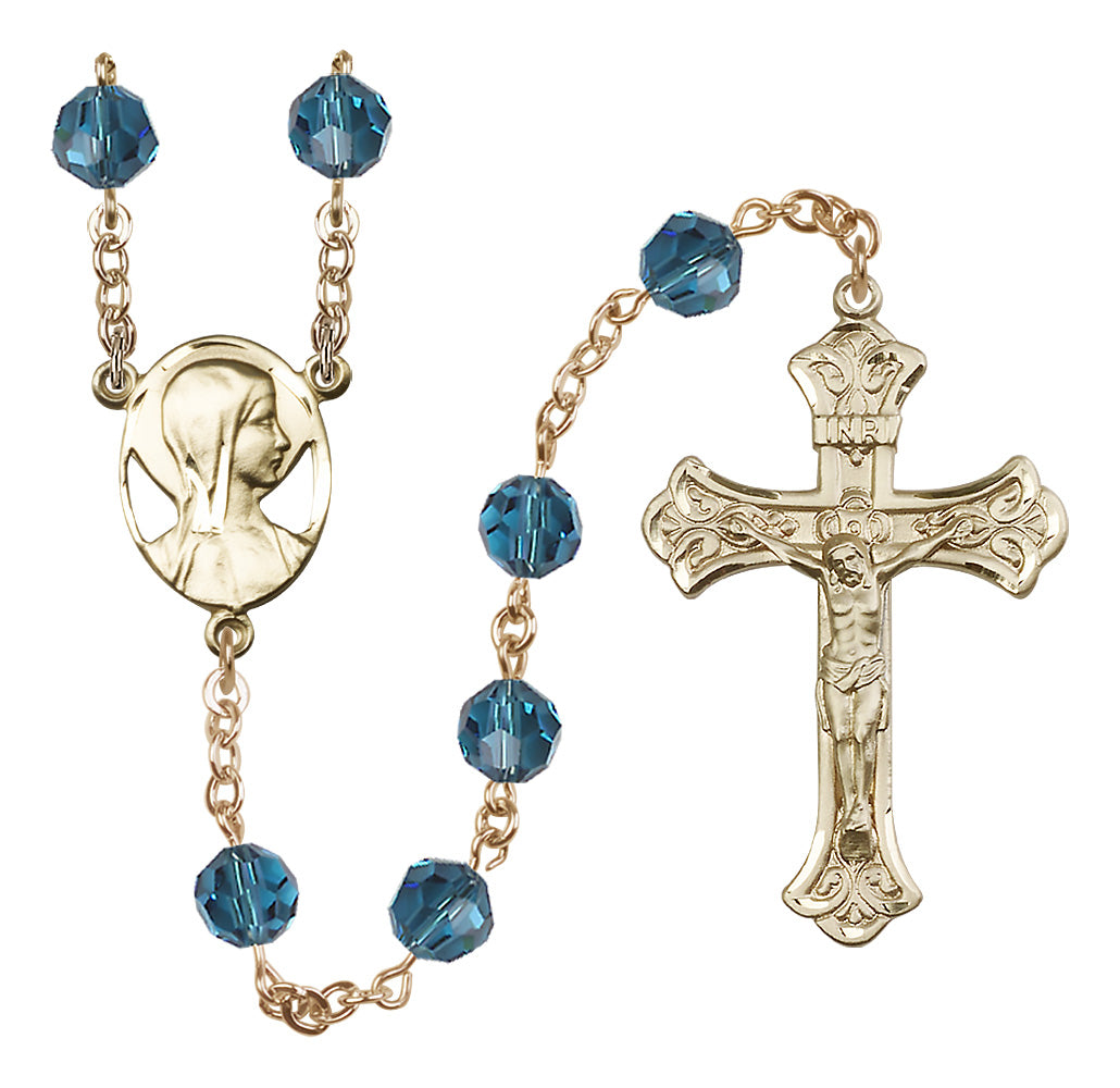 Bliss Madonna Mary Gold-filled 8mm Austrian Crystal Rosary