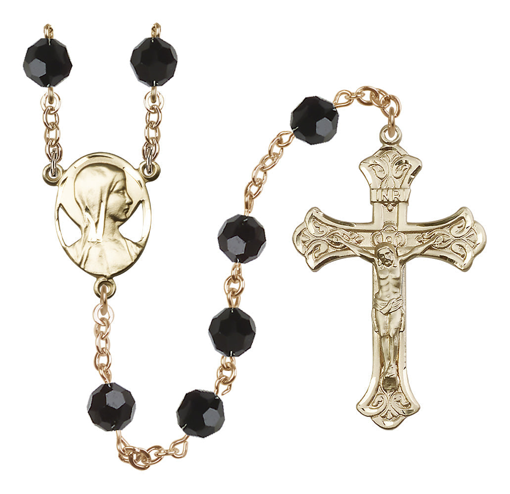 Bliss Madonna Mary Gold-filled 8mm Austrian Crystal Rosary