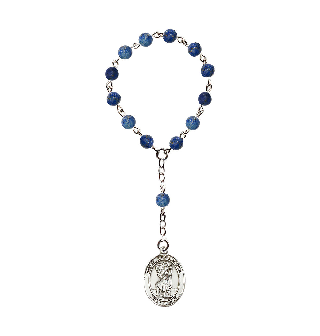 Bliss Manufacturing Saint Christopher Blue Rosary Chaplet