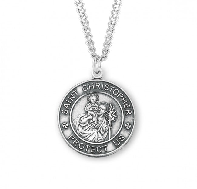 Front of St Christopher Land, Air & Sea Military Sterling Silver Medal