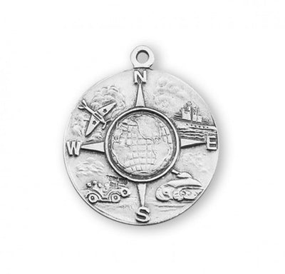 Back of St Christopher Land, Air & Sea Military Sterling Silver Medal, HMH Religious