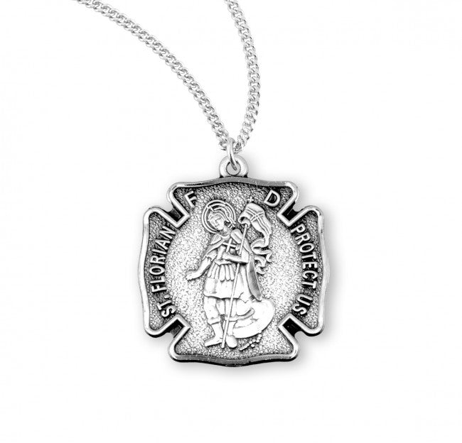 HMH Religious St Florian Sterling Silver Fire Fighters Sterling Silver Medal