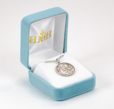 St Benedict/Crux S.P. Benedicti Round Sterling Silver Medal (view 3), HMH Religious